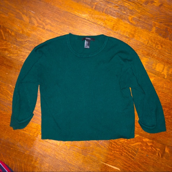Forever 21 Sweaters - 🌟4/$16🌟 Dark Green Cropped Sweater
